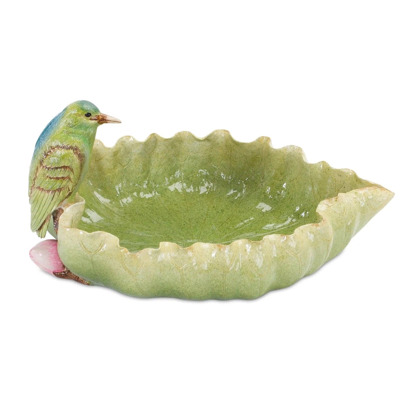 Bird and Leaf Bird Feeder 7"L x 10"H Resin - Pawtastic Pet Supplies