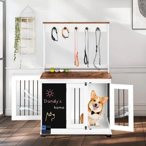 Dog Cages Graffiti Dog Cages Double Door Kennels Crate Interior Furniture