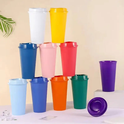 470Ml Matte Finish Reusable Mug Plastic Travel Coffee Cup Household Drinkware Kitchen Products