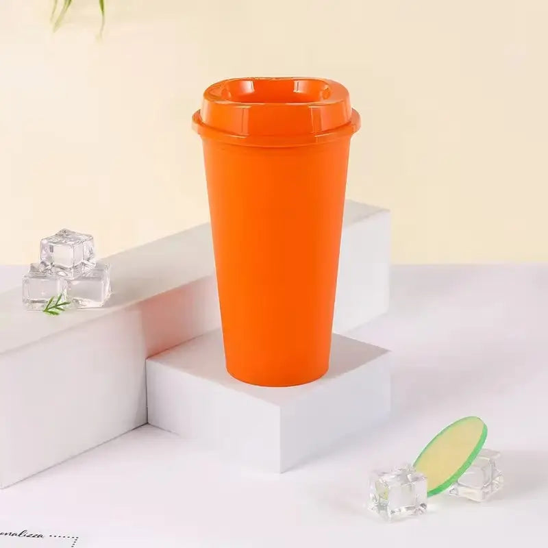 470Ml Matte Finish Reusable Mug Plastic Travel Coffee Cup Household Drinkware Kitchen Products