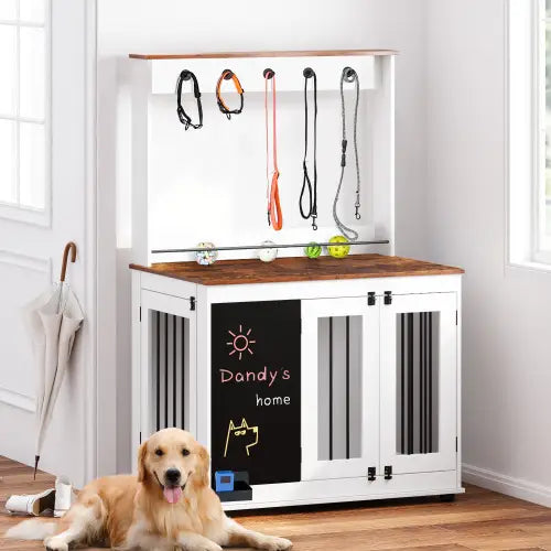 Dog Cages Graffiti Dog Cages Double Door Kennels Crate Interior Furniture