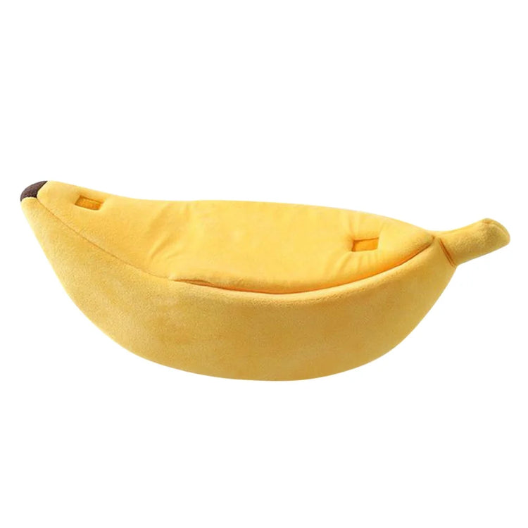 Banana Pet Bed, Cute Funny Fruit Bed with Removable Cushion for Dogs, Indoor Cats, Rabbits, Small Animals, Yellow