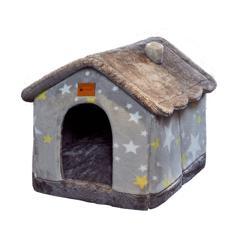 Cozy Foldable Dog House for Pets in Winter Dog Villa Style