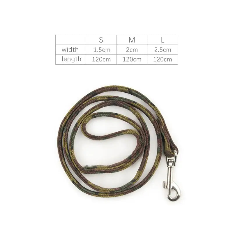 Camouflage Canvas Dog Leash for Outdoor Adventures