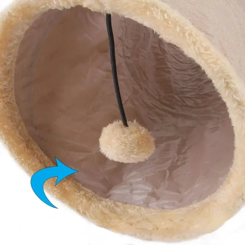 Cozy Foldable Cat Tunnel Tube Toy with Peekaboo Holes