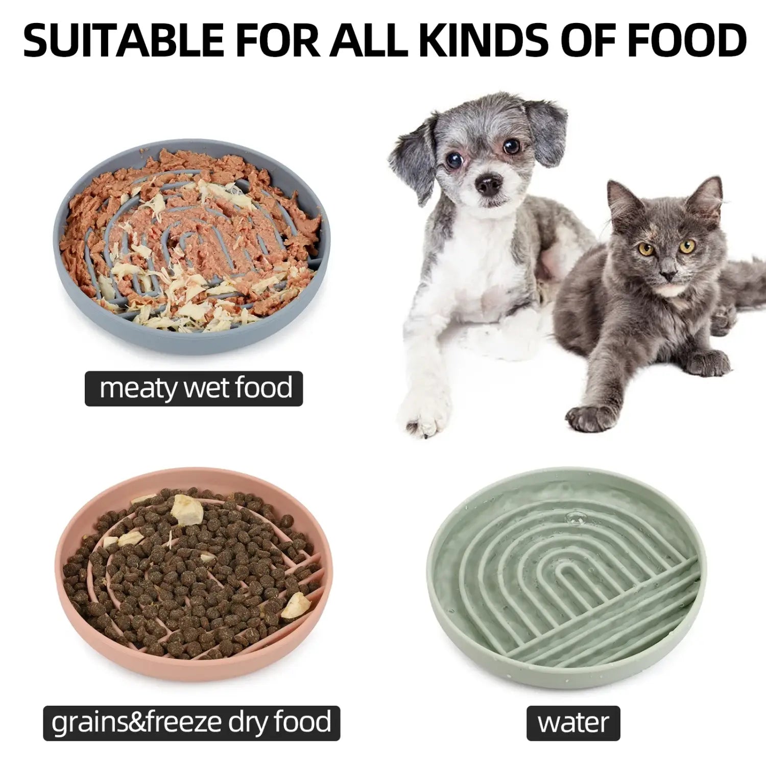 Maze-Style Pet Slow Food Bowl Set with Anti-Slip Design