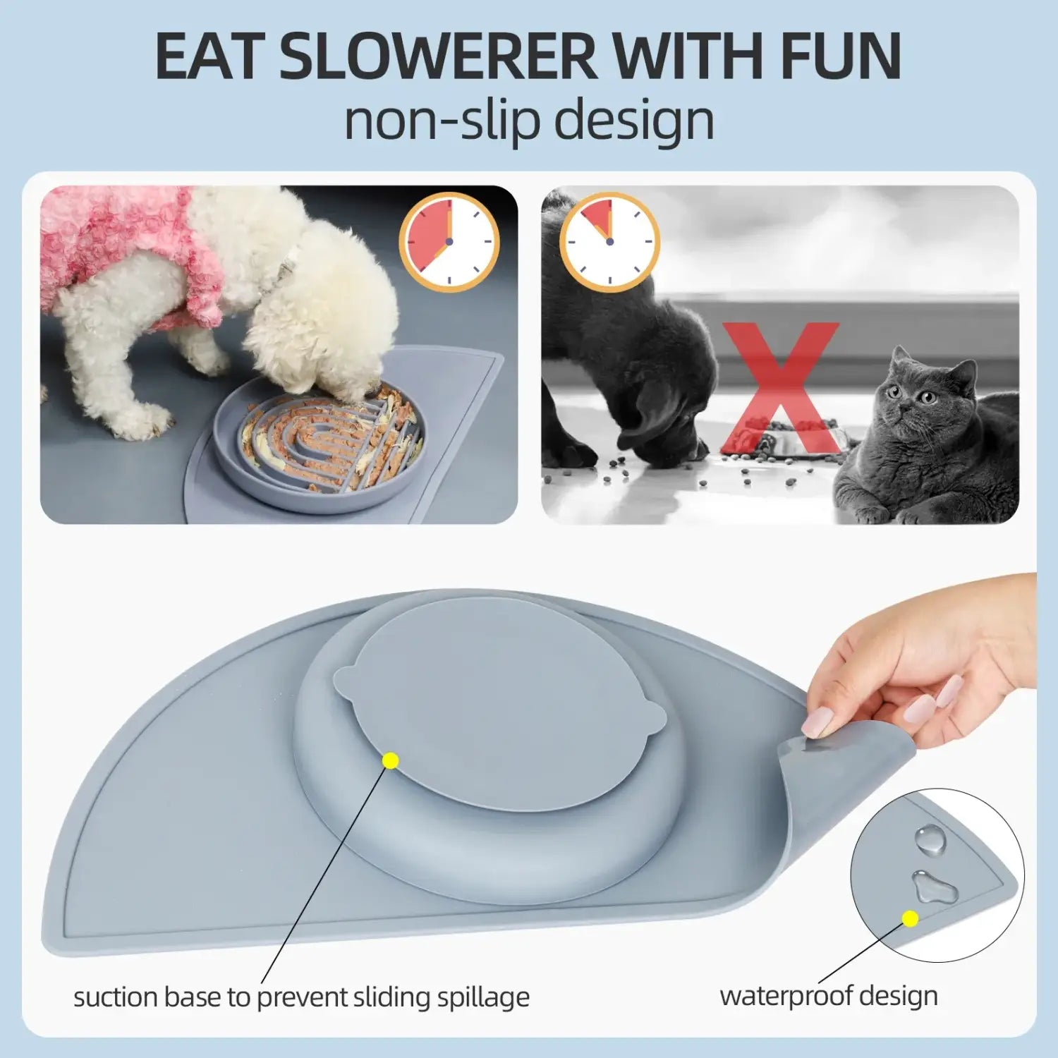 Maze-Style Pet Slow Food Bowl Set with Anti-Slip Design