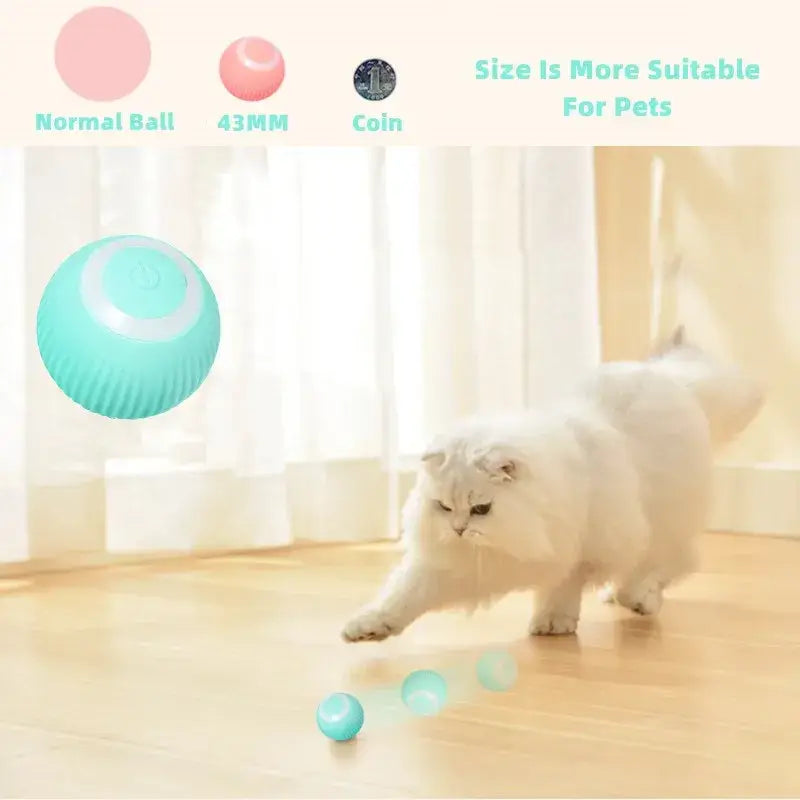 Mint Green Automatic Rolling Cat Interactive Ball Toy