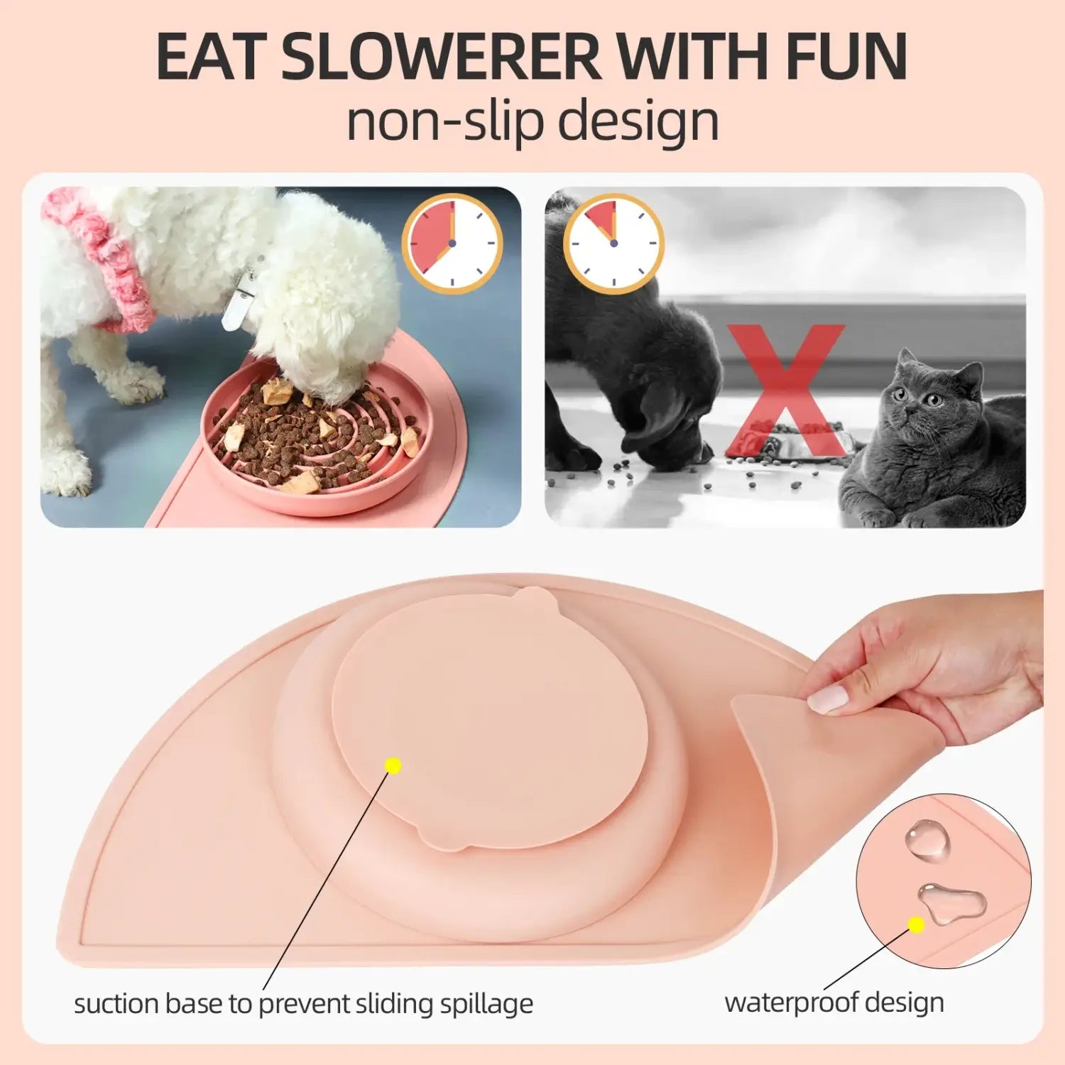 Maze-Style Pet Slow Food Bowl Set with Anti-Slip Design