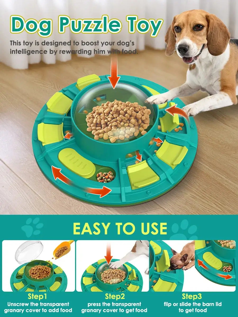 Turquoise Pet Feeder for Slow Feeding and Cat Training Fun