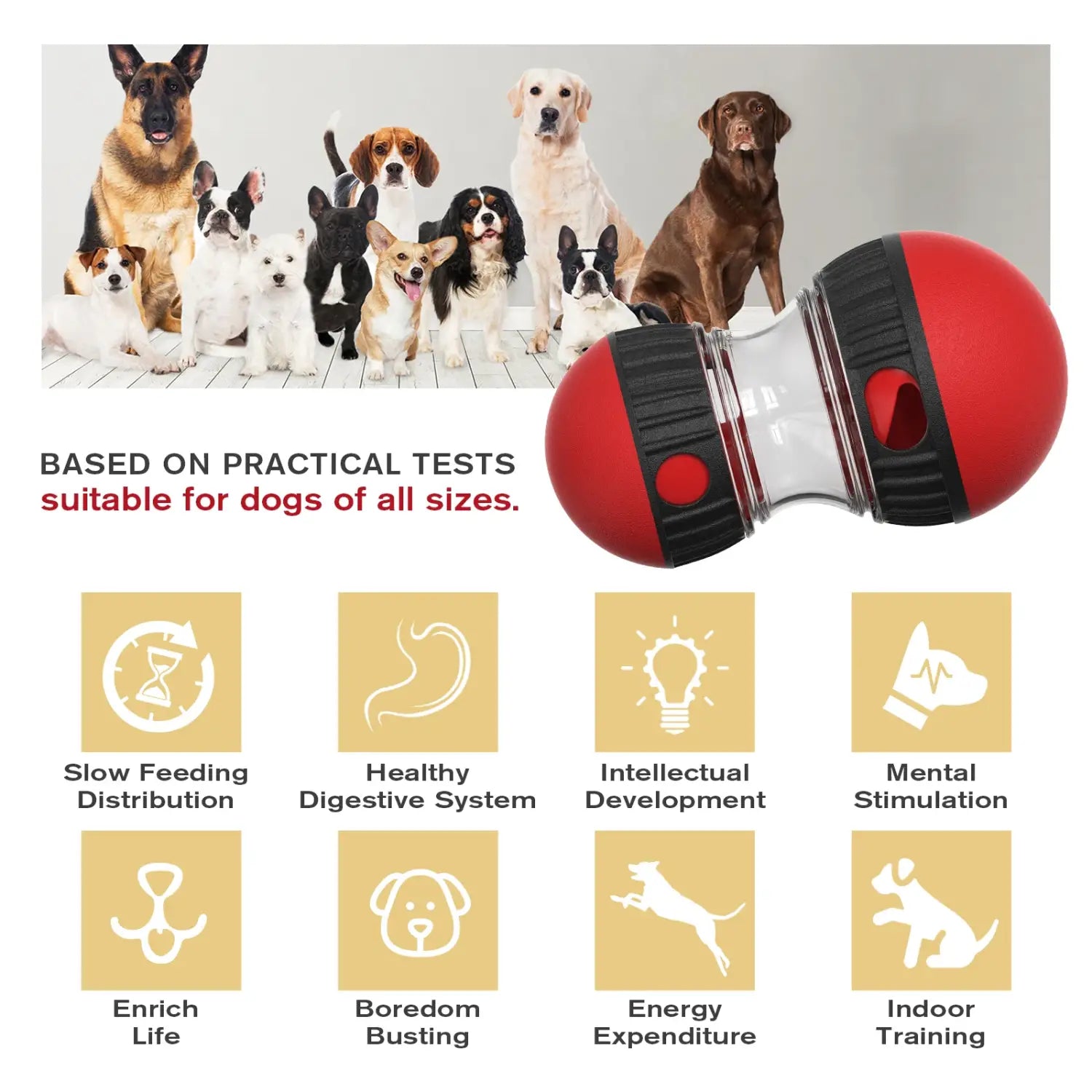 Red and Black Hourglass Spice Grinder for Dog Slow Feeder Training