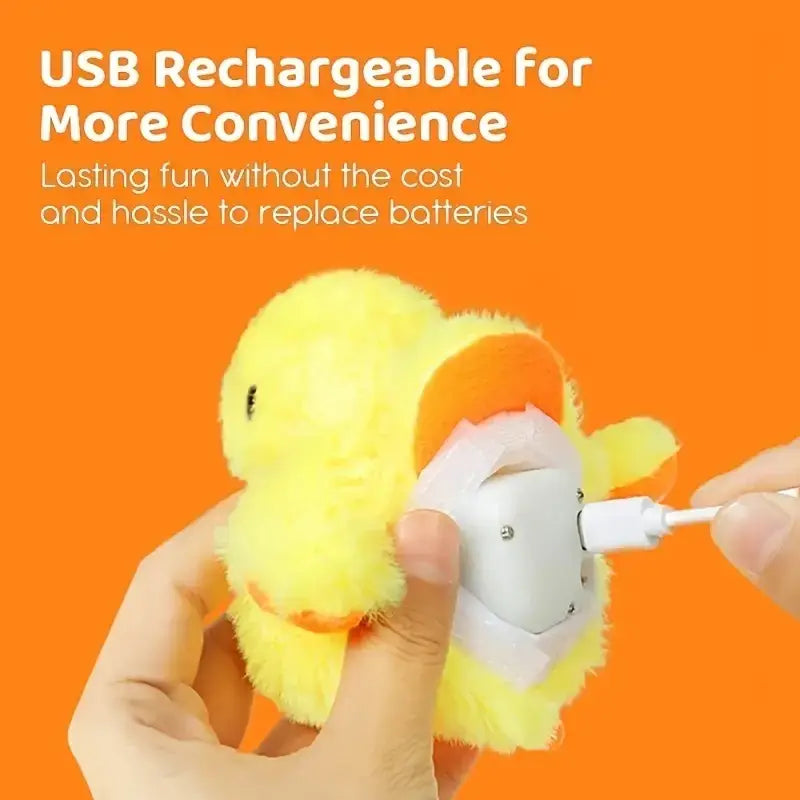 Flapping Duck Cat Toys Interactive Electric Bird Toys Washable Cat Plush Toys with Vibration Sensor Cats Game Toys