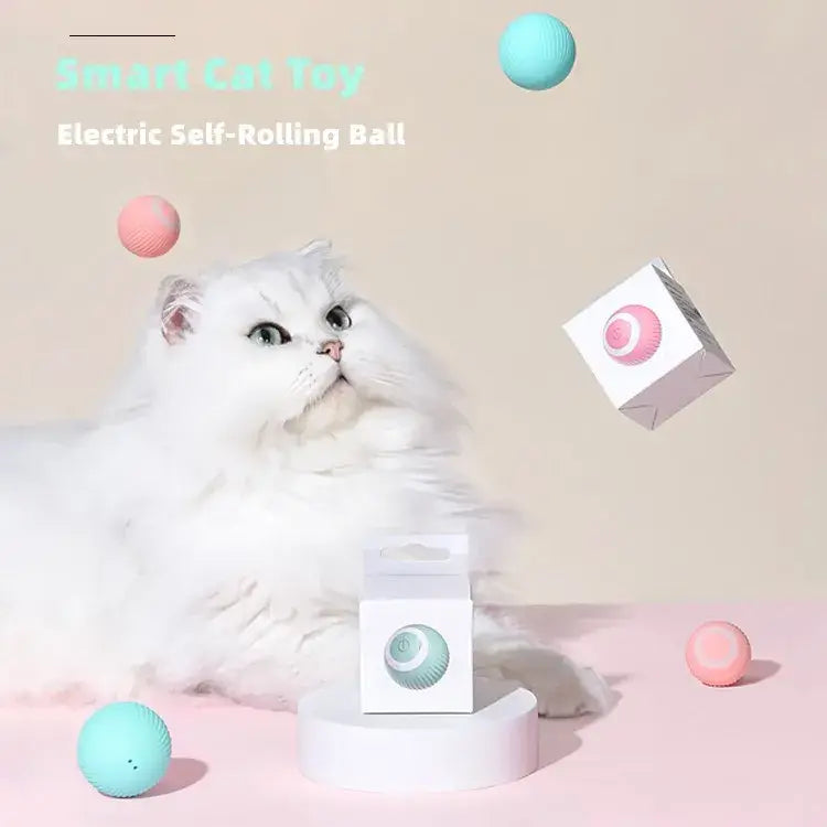 Mint Green Automatic Rolling Cat Interactive Ball Toy