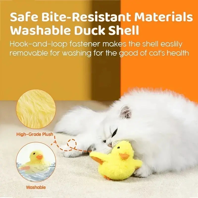 Flapping Duck Cat Toys Interactive Electric Bird Toys Washable Cat Plush Toys with Vibration Sensor Cats Game Toys