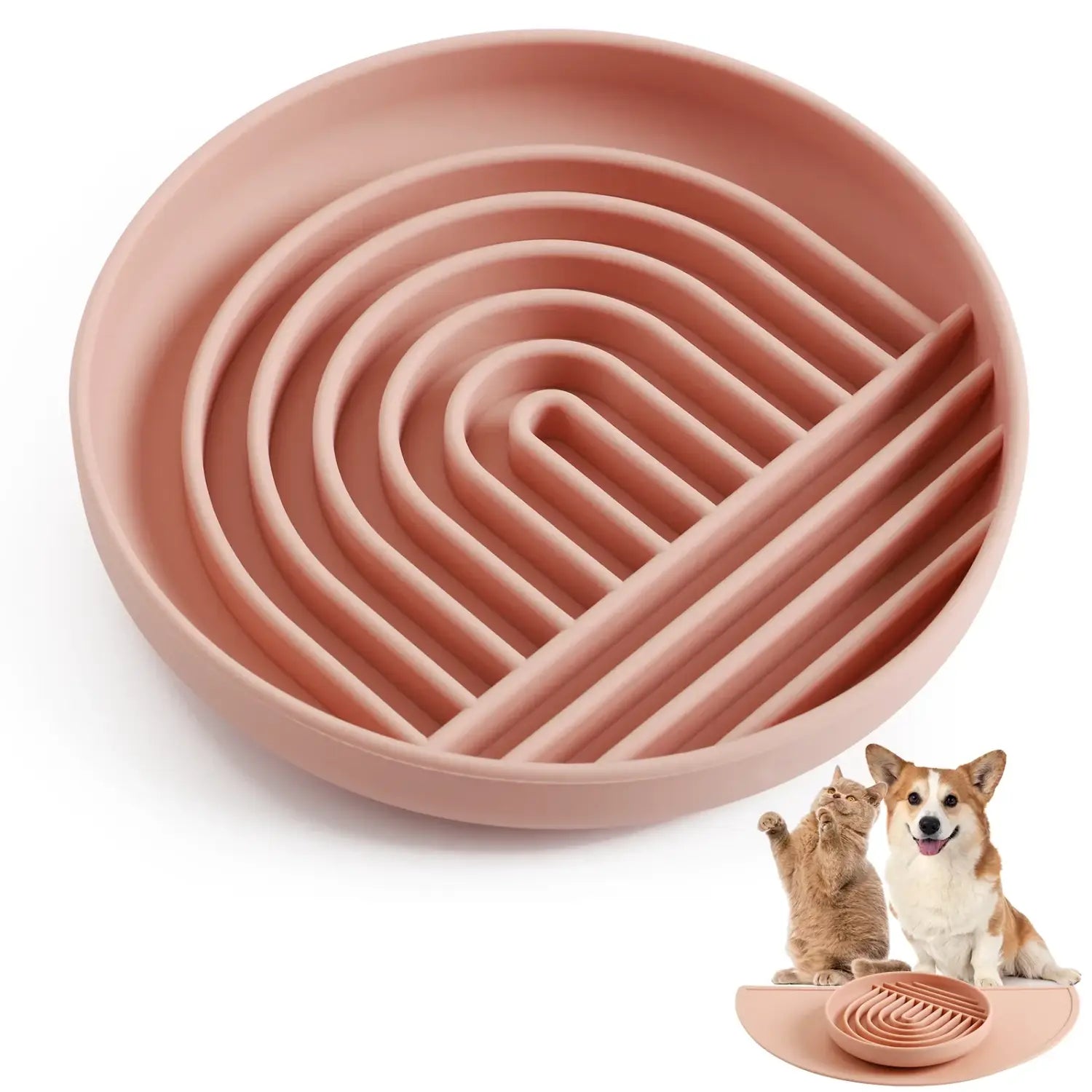 Maze-Style Pet Slow Food Bowl Set with Anti-Slip Design