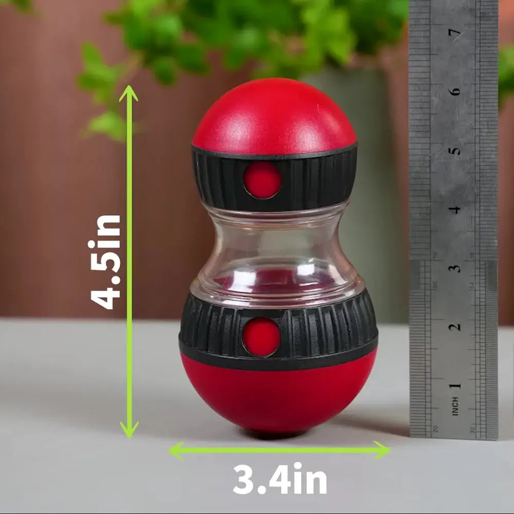 Red and Black Hourglass Spice Grinder for Dog Slow Feeder Training