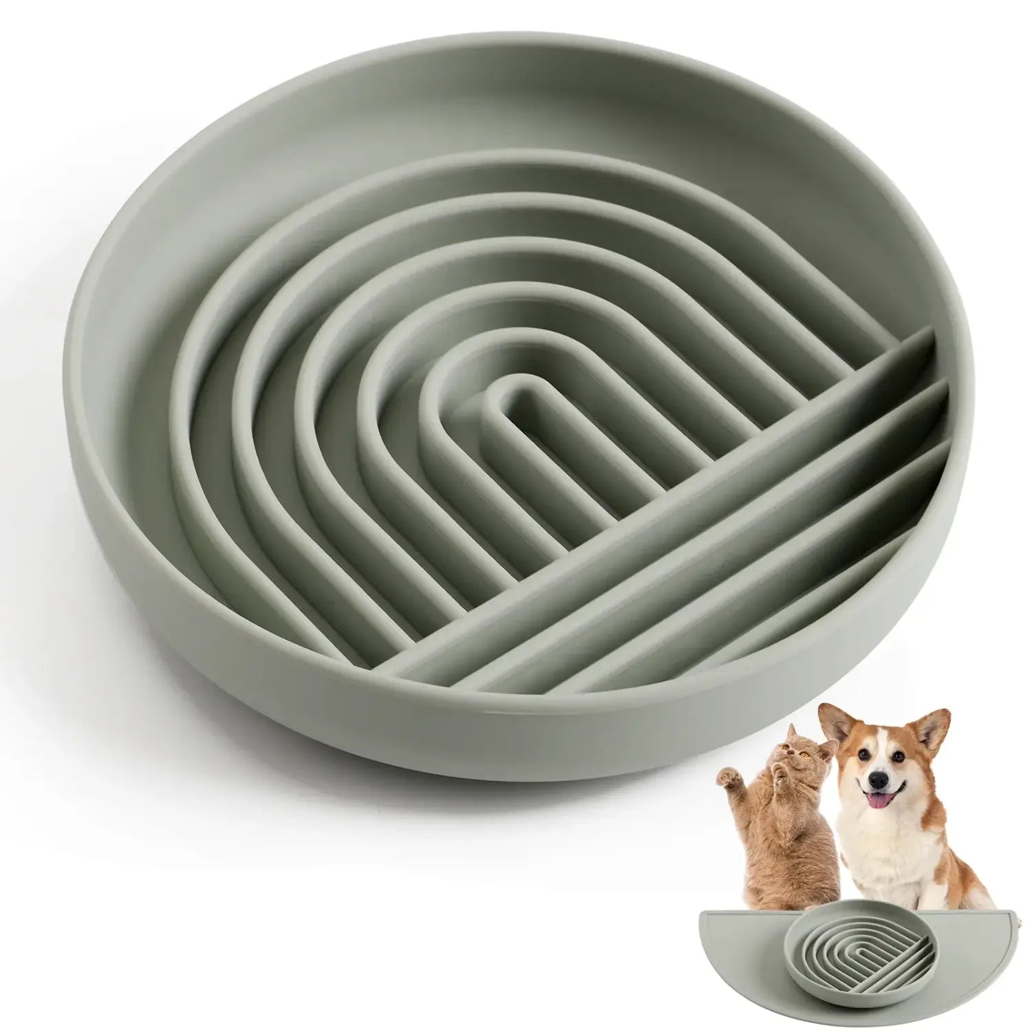 Maze-Style Pet Slow Food Bowl Set with Anti-Slip Design