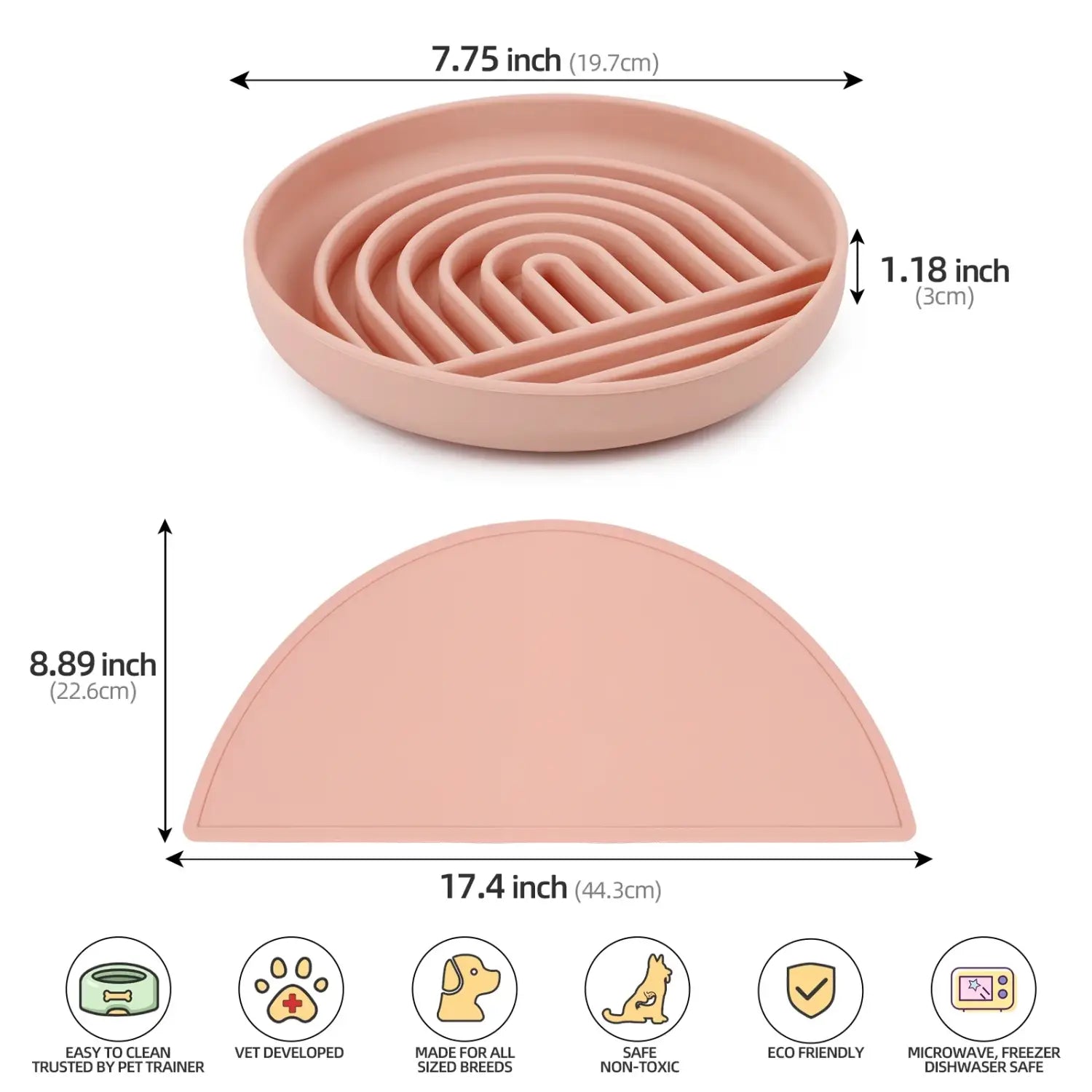 Maze-Style Pet Slow Food Bowl Set with Anti-Slip Design