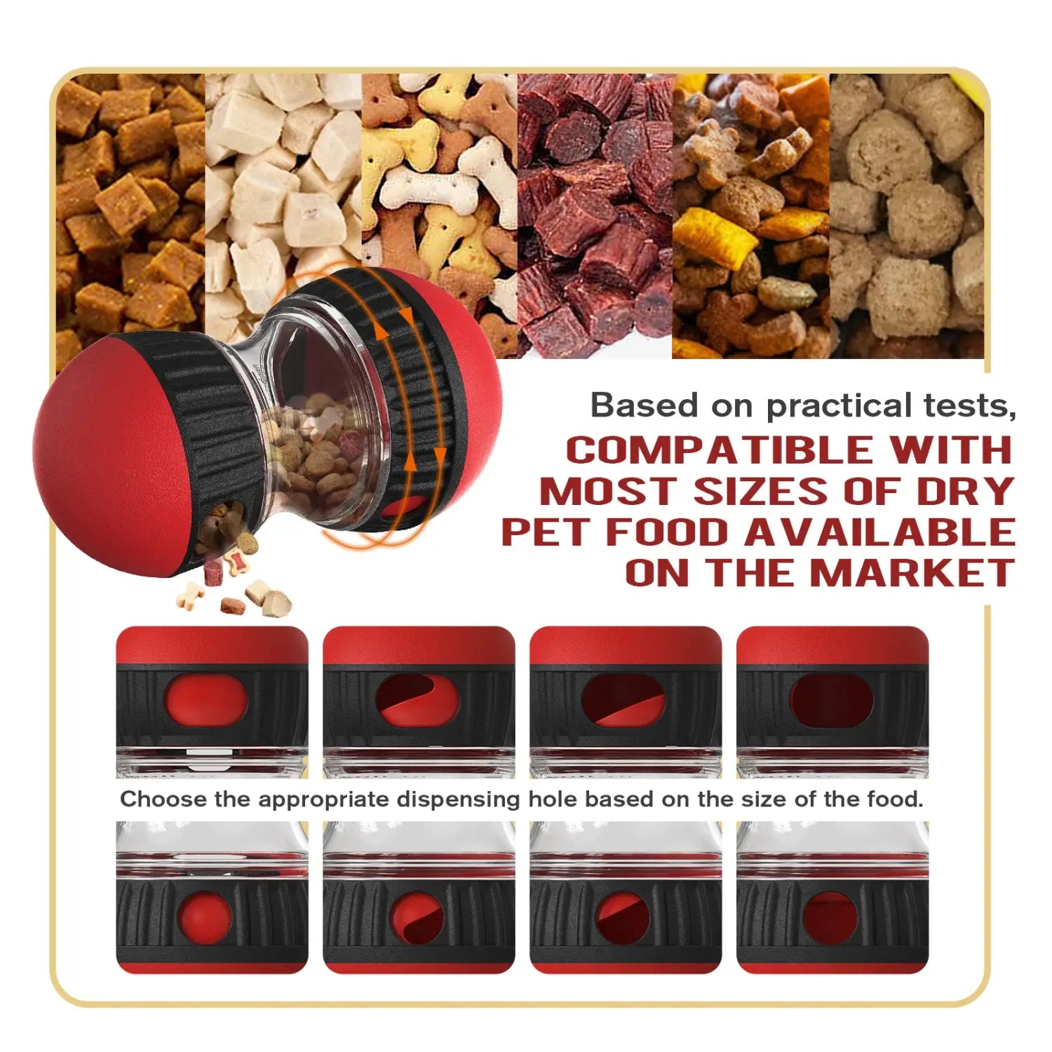 Red and Black Hourglass Spice Grinder for Dog Slow Feeder Training