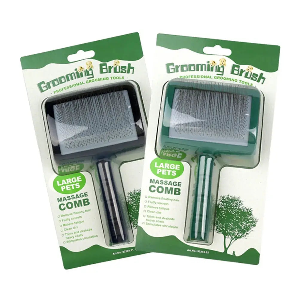 Green Extra Long Pin Slicker Brush for Large Dogs