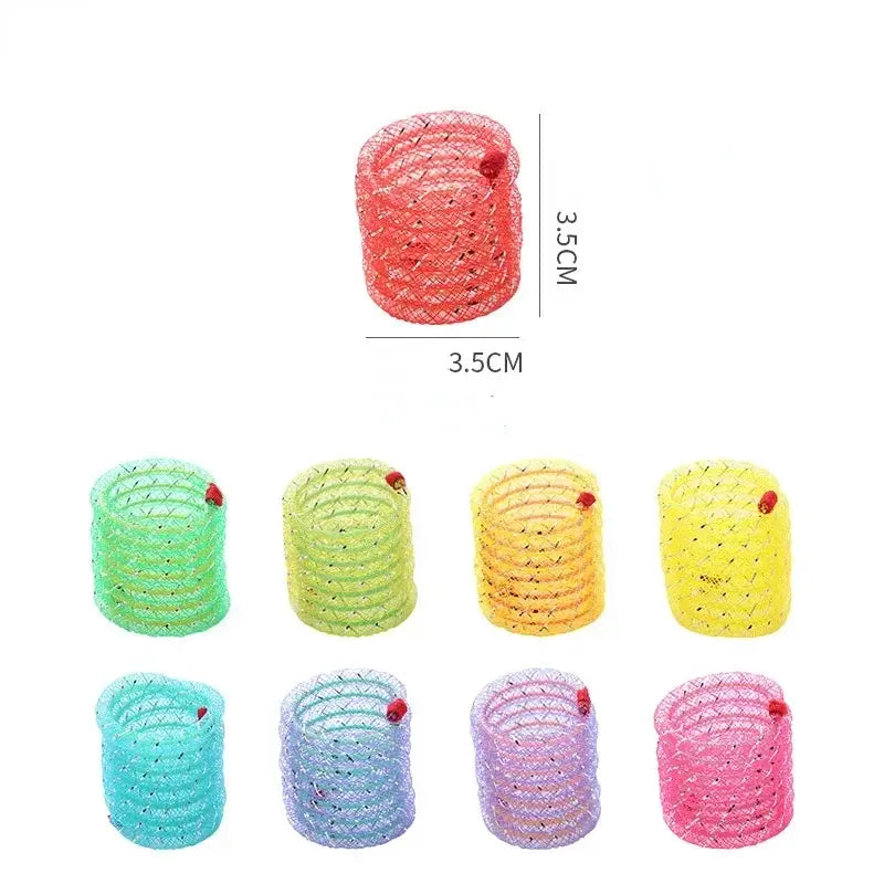 Colorful Funny Jumping Pet Cat Spring Toy for Playful Felines