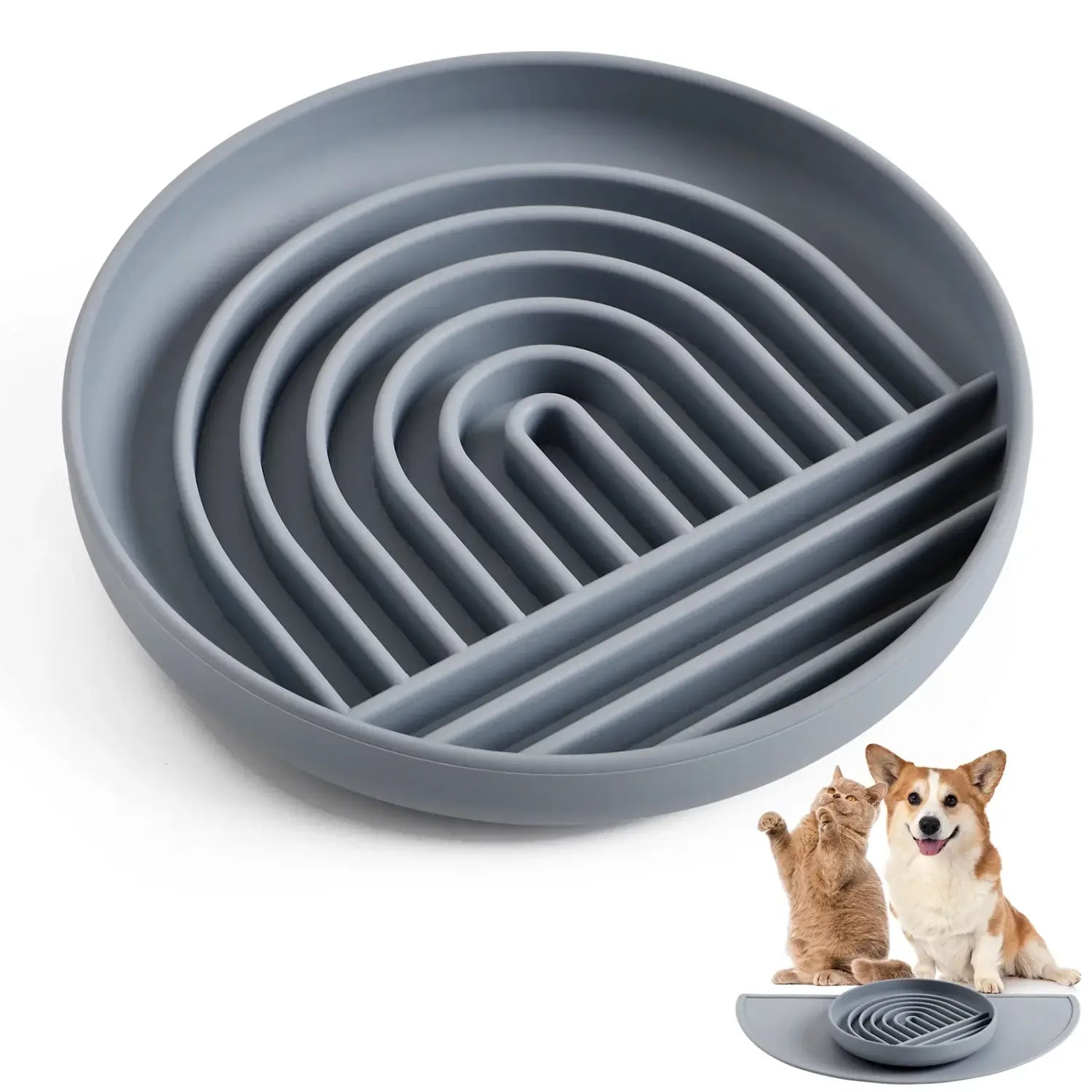 Maze-Style Pet Slow Food Bowl Set with Anti-Slip Design