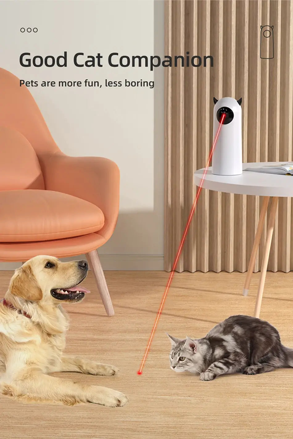 Red Antler LED Laser Cat Toy for Interactive Smart Teasing Fun