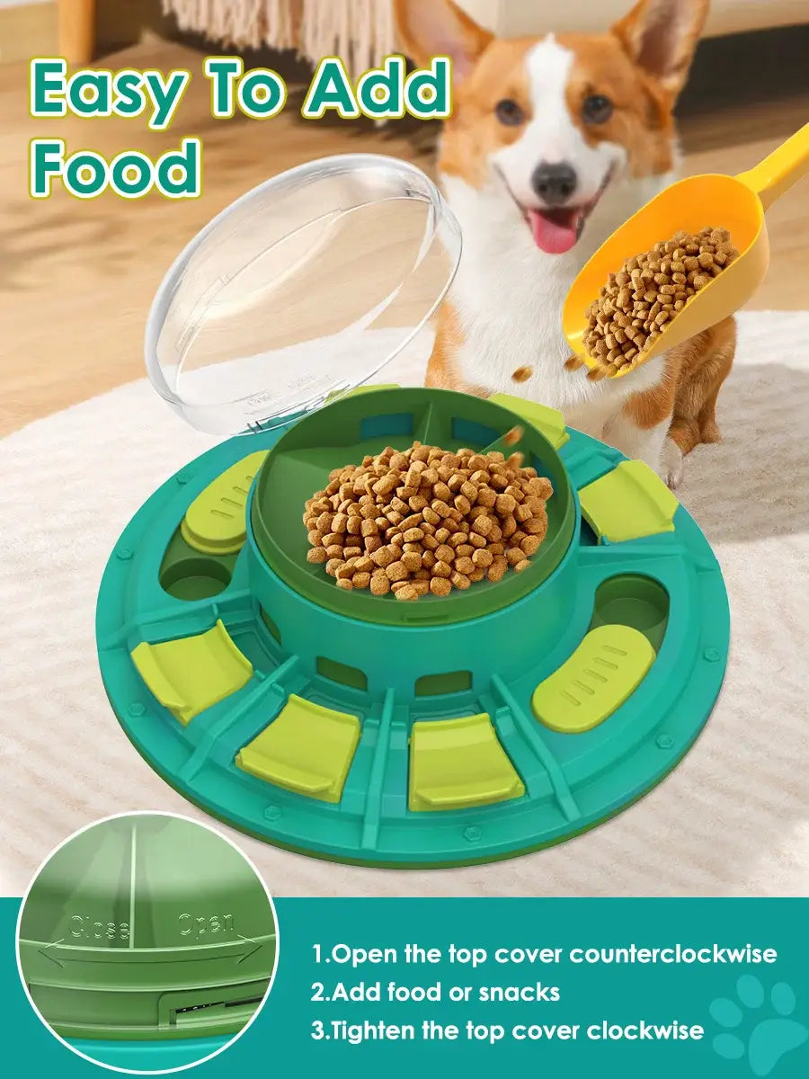 Turquoise Pet Feeder for Slow Feeding and Cat Training Fun