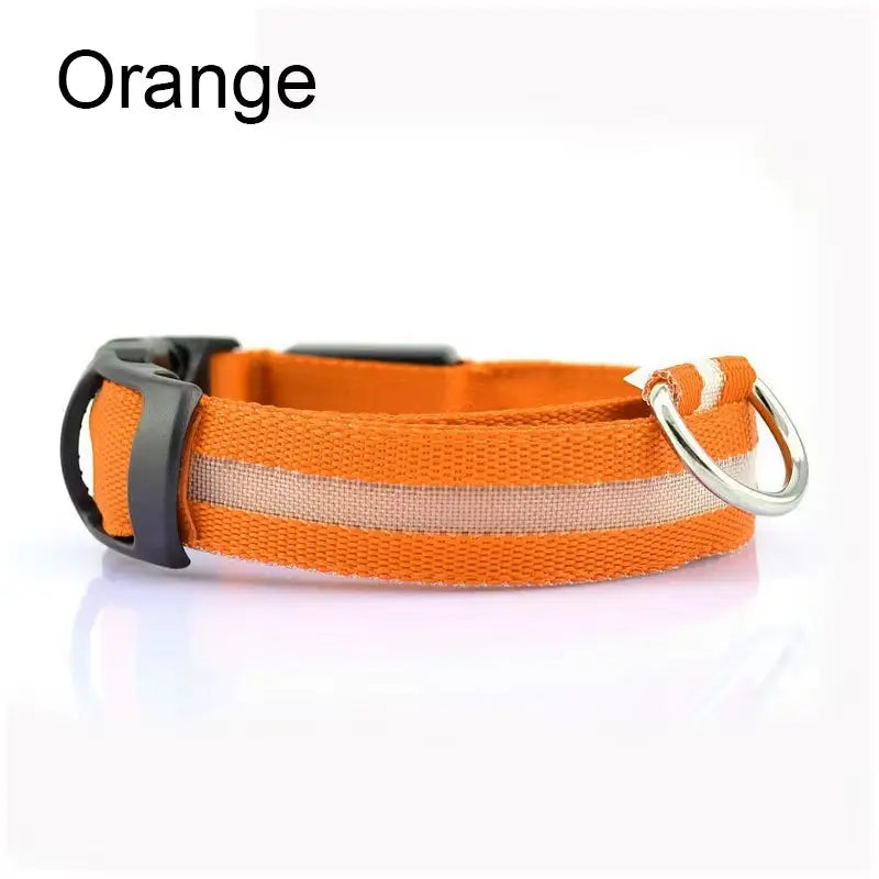 Pet Dogs Luminous Fluorescent Dog Accessories Collar Reflective LED Dog Collar Nylon Night Safety Flashing Glow in the Dark