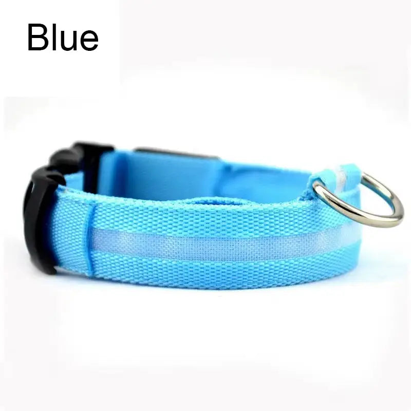 Pet Dogs Luminous Fluorescent Dog Accessories Collar Reflective LED Dog Collar Nylon Night Safety Flashing Glow in the Dark