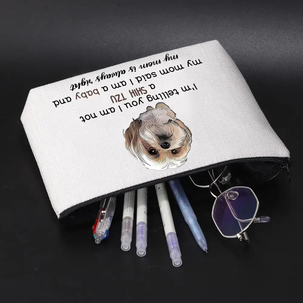 Shih Tzu Dog Cosmetic Bag Shih Tzu Lover Gift I Am Not a Shih Tzu Makeup Pouch Shih Tzu Mom Travel Toiletry Bag (Shih Tzu Bag)