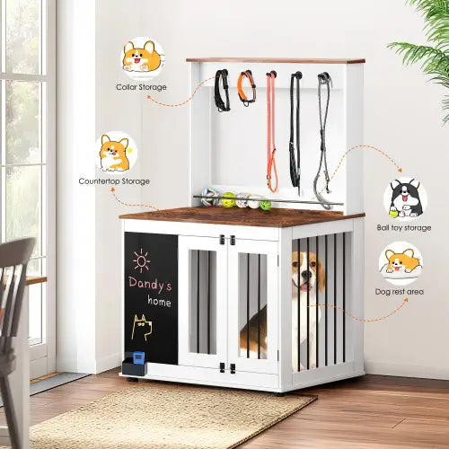 Dog Cages Graffiti Dog Cages Double Door Kennels Crate Interior Furniture