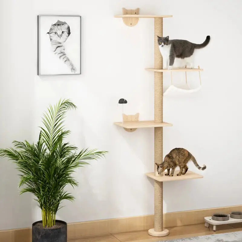 Damyanti Wall-Mounted Cat Tree Shelved 6 Pcs Climbing Center