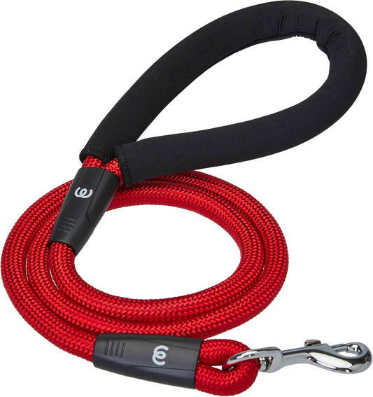 Dog Leash - Puppy Essentials with Comfortable Neoprene Handle | Dog Leashes for Large Dogs Heavy Duty | 4Ft Strong Rope Leash in Rouge Red, Durable & Eco-Friendly