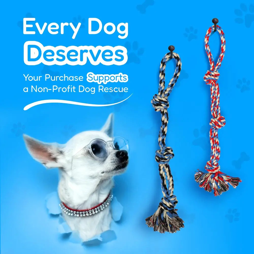 Dog Toy Pack of 4 Large Dog Toys for Aggressive Chewers - Dog Ropes & Ball