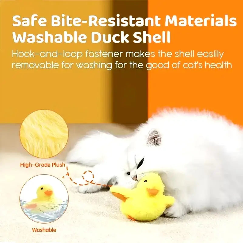 Flapping Duck Cat Toys Interactive Electric Bird Toys Washable Cat Plush Toys with Vibration Sensor Cats Game Toys Kitten