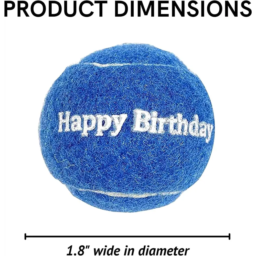 Happy Birthday Dog Tennis Balls (12 Pack) (Small, Blue)