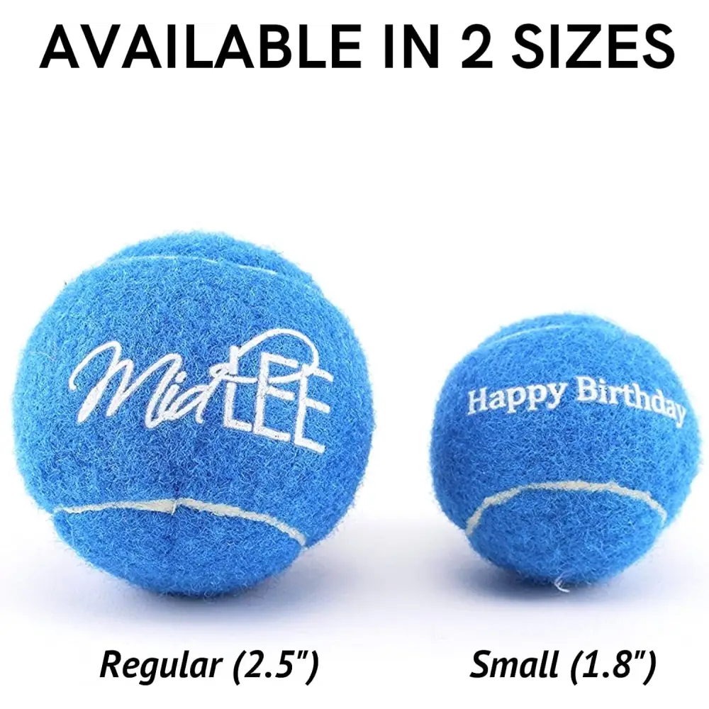 Happy Birthday Dog Tennis Balls (12 Pack) (Small, Blue)