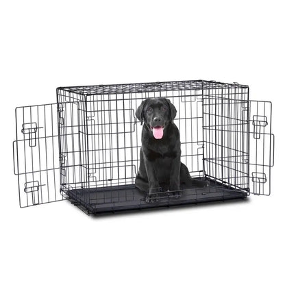 48" Pet Kennel Cat Dog Folding Steel Crate Animal Playpen Wire Metal