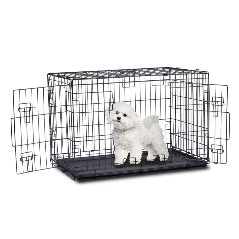 48" Pet Kennel Cat Dog Folding Steel Crate Animal Playpen Wire Metal