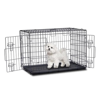 48" Pet Kennel Cat Dog Folding Steel Crate Animal Playpen Wire Metal