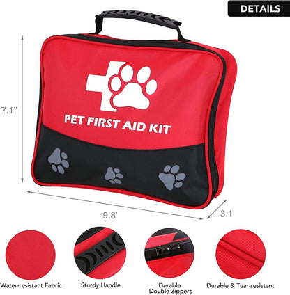 Pet First Aid Kit with Emergency Collar & Leash Dogs Cats for Home Office Travel