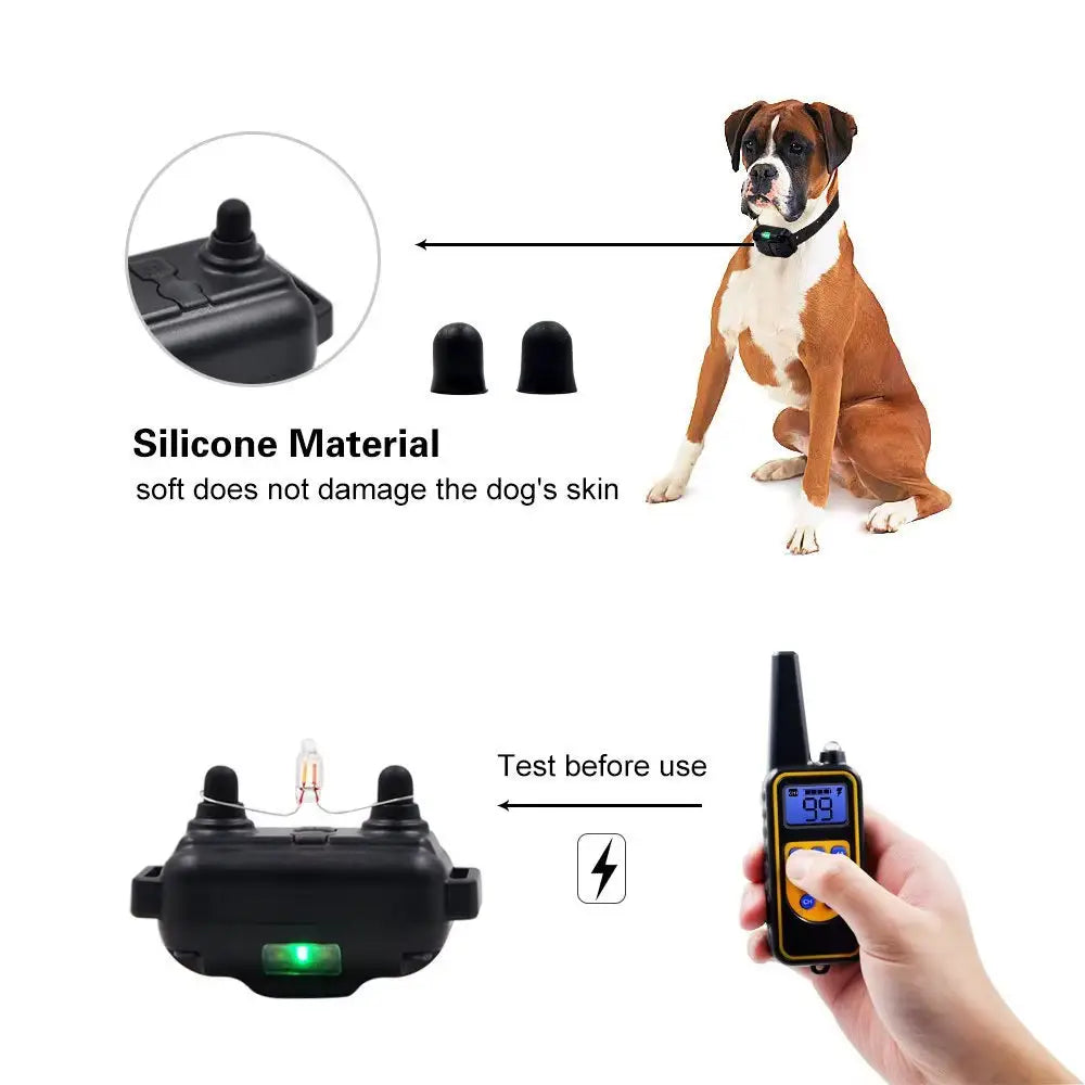 Electric Pet Dog Training Collar Shock Training Collar Electronic Remote Control Waterproof Rechargeable