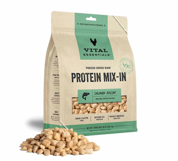 Vital Essentials(R) Freeze-Dried Raw Salmon Protein Mix-In Meal Topper for Dogs - Pawtastic Pet Supplies