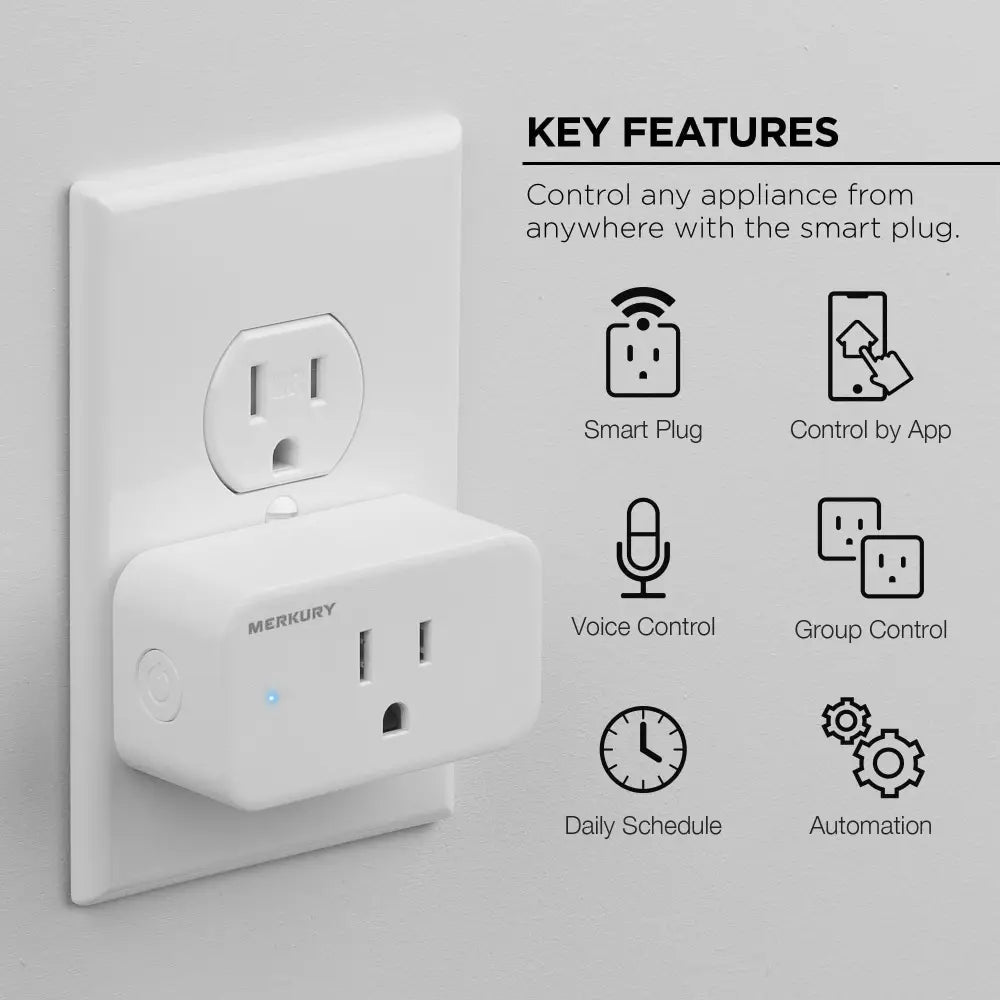 Wi-Fi Plug, Compatible with Alexa and Google Assistant, 3 Pack, White 15 Amp