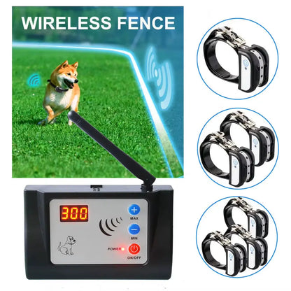 Wireless Dog Fence No-Wire Pet Containment System Rechargeable & Waterproof Dog Training Fence System Collar KDX882