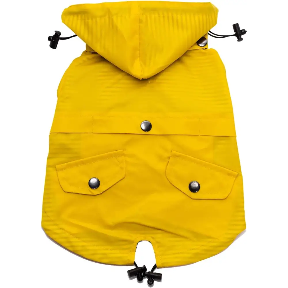 Zip up Dog Raincoats with Reflective Buttons, Pockets, Rain/Water Resistant, Adjustable Drawstring, & Removable Hood - XXS to XXL - Stylish Premium Dog Raincoats (Yellow, Medium)